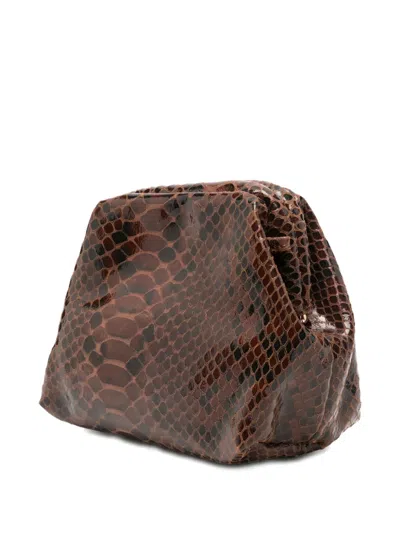 Marc Ellis Arlena S Py Logo-lettering Clutch In Orange