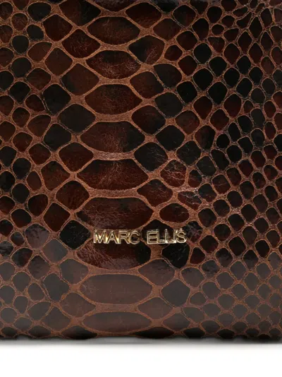 Marc Ellis Arlena S Py Logo-lettering Clutch In Orange