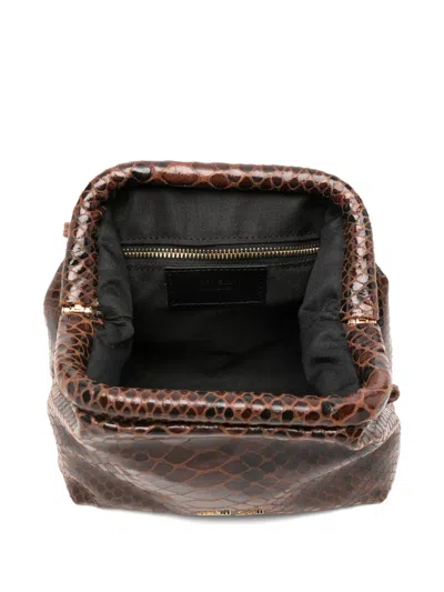 Marc Ellis Arlena S Py Logo-lettering Clutch In Orange