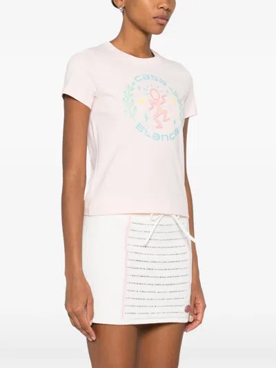 Casablanca Graphic Cotton T-shirt In Pink