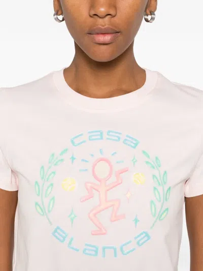 Casablanca Graphic Cotton T-shirt In Pink