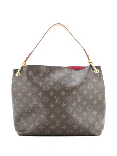 Pre-owned Louis Vuitton Graceful Handbag Monogram Canvas Pm Hobo Bag In Brown