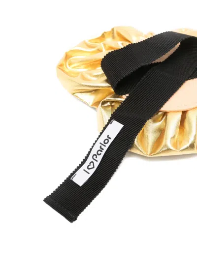 Parlor Rose-detail Ribbon Choker In Gold