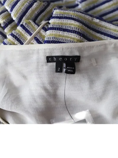 Pre-owned Theory Striped-sequin Embellished Mini Dress In Neutral