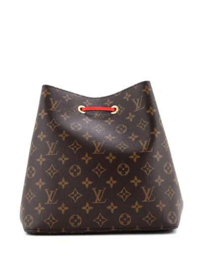 Pre-owned Louis Vuitton Neonoe Handbag Monogram Canvas Mm Bucket Bag In Brown
