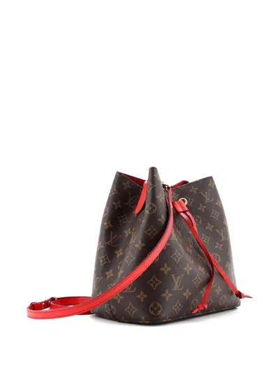 Pre-owned Louis Vuitton Neonoe Handbag Monogram Canvas Mm Bucket Bag In Brown
