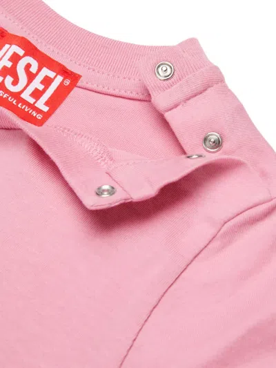 Diesel Tolpyb Buttoned T-shirt In Pink