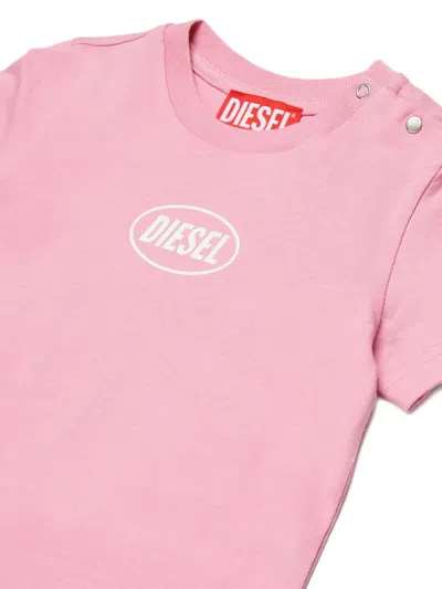 Diesel Tolpyb Buttoned T-shirt In Pink