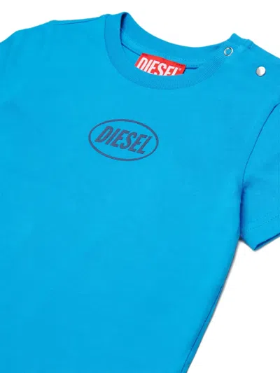 Diesel Tolpyb Logo-print T-shirt In Blue