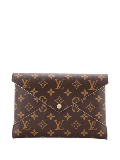 Pre-owned Louis Vuitton Kirigami Pochette Monogram Canvas Gm Pouch In Brown