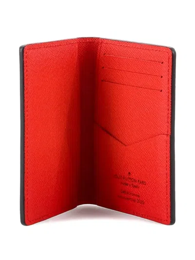 Pre-owned Louis Vuitton Pocket Organizer Patchwork Monogram Canvas And Printed Leather Small Wallets In Brown