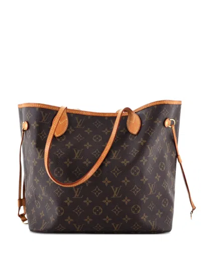 Pre-owned Louis Vuitton Neverfull Monogram Canvas Mm Tote Bag In Brown