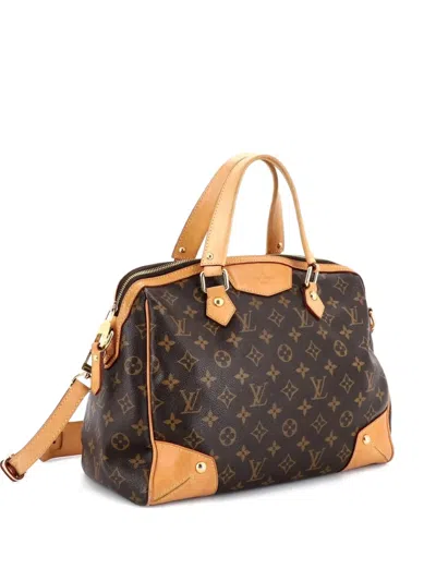 Pre-owned Louis Vuitton Retiro Handbag Monogram Canvas Pm Satchel In Brown