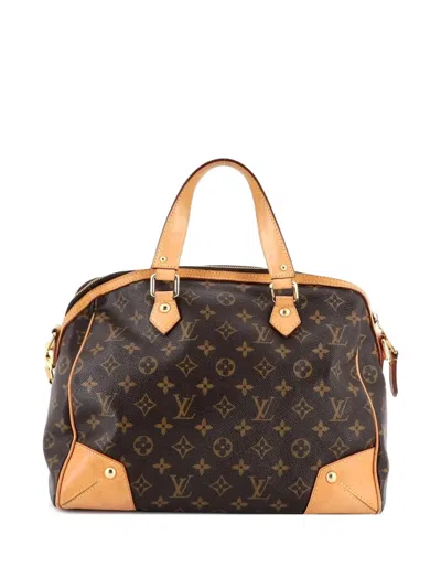 Pre-owned Louis Vuitton Retiro Handbag Monogram Canvas Pm Satchel In Brown