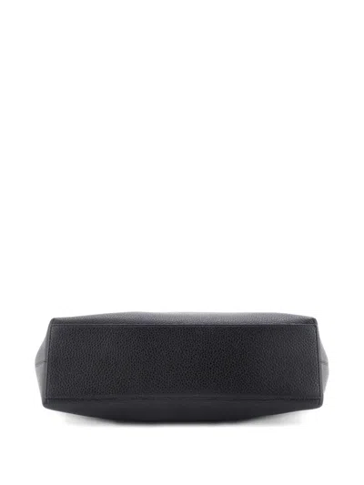 Pre-owned Valentino Garavani Rockstud Shopping Leather Medium Tote Bag In Black