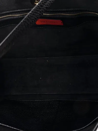 Pre-owned Valentino Garavani Rockstud Shopping Leather Medium Tote Bag In Black