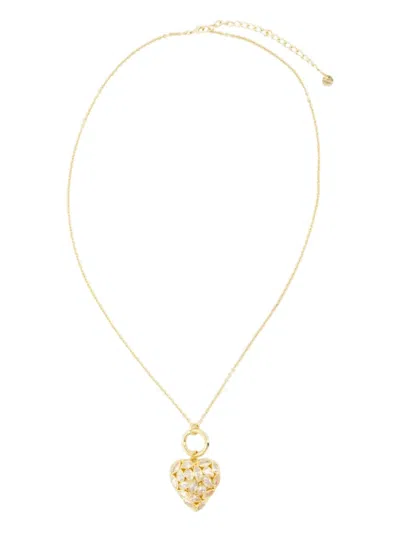 Self-portrait Heart-charm Necklace In Gold