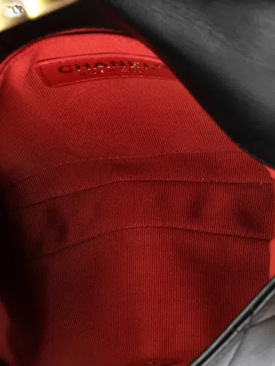 Pre-owned Chanel Framing Chain Flap Bag Quilted Calfskin Small Shoulder Bag In Black