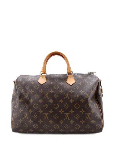 Pre-owned Louis Vuitton Speedy Bandouliere Bag Monogram Canvas 35 Satchel In Brown