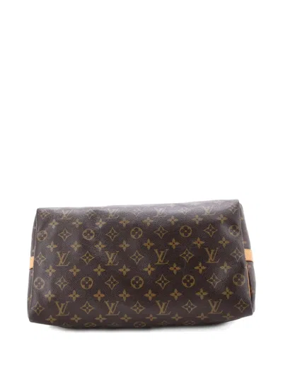 Pre-owned Louis Vuitton Speedy Bandouliere Bag Monogram Canvas 35 Satchel In Brown