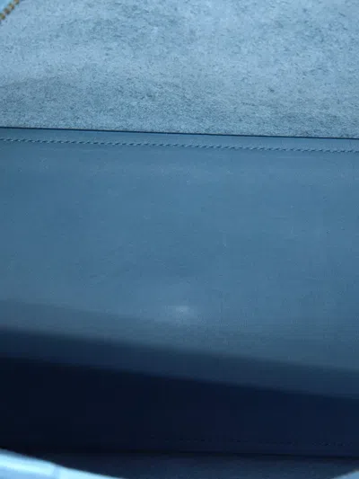 Pre-owned Saint Laurent Classic Y Cabas Leather Small Satchel In Blue