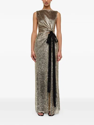 Simkhai Felicity Sequin Maxi Dress In Gold