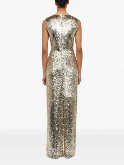 Simkhai Felicity Sequin Maxi Dress In Gold