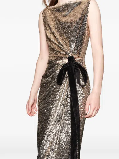 Simkhai Felicity Sequin Maxi Dress In Gold