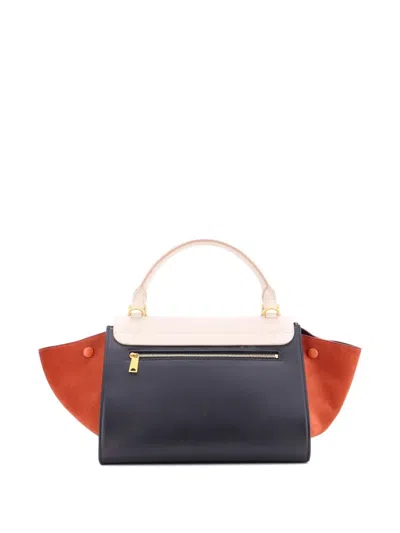 Pre-owned Celine Tricolor Trapeze Bag Leather Small Satchel In Multi