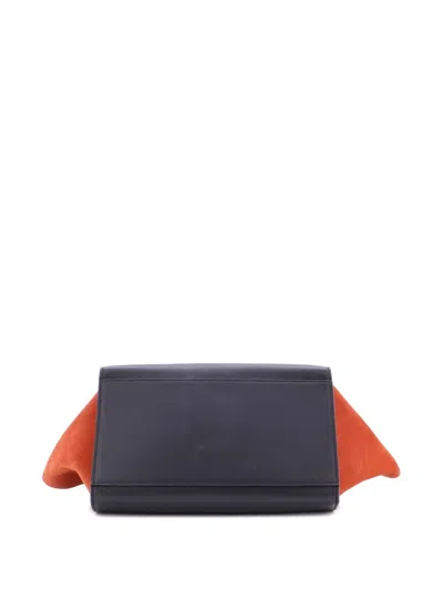 Pre-owned Celine Tricolor Trapeze Bag Leather Small Satchel In Multi