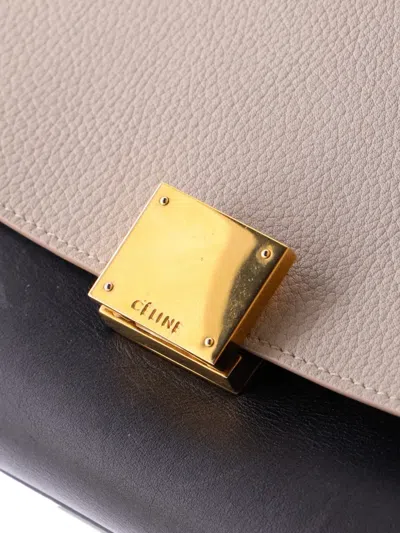 Pre-owned Celine Tricolor Trapeze Bag Leather Small Satchel In Multi