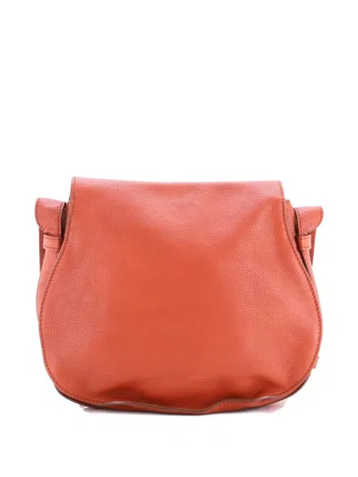 Pre-owned Chloé Marcie Leather Medium Crossbody Bag In Brown