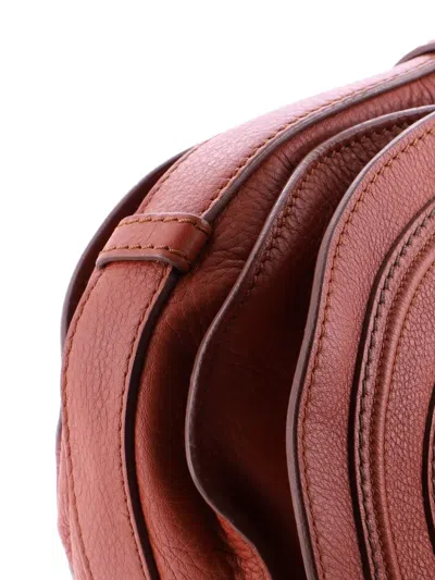 Pre-owned Chloé Marcie Leather Medium Crossbody Bag In Brown