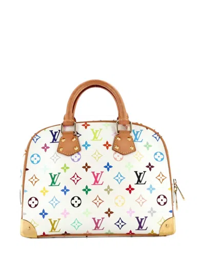 Pre-owned Louis Vuitton Trouville Handbag Monogram Multicolor Satchel In White