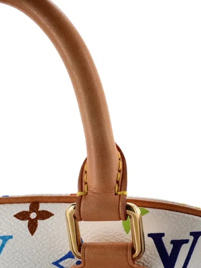 Pre-owned Louis Vuitton Trouville Handbag Monogram Multicolor Satchel In White