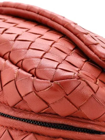 Pre-owned Bottega Veneta Expandable Chain Intrecciato Nappa Small Crossbody Bag In Brown