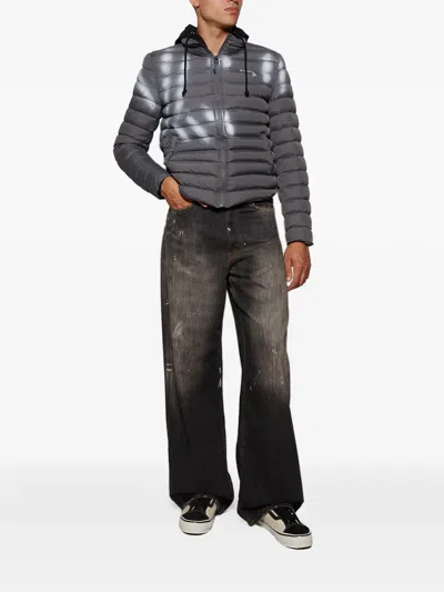 Praying Hooded Puffer Hoodie Jacket In Brown