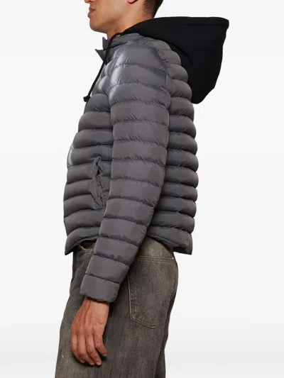 Praying Hooded Puffer Hoodie Jacket In Brown