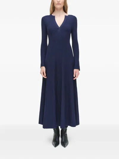 Simkhai Genna Bell-sleeve Midi Dress In Blue