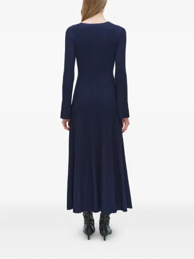 Simkhai Genna Bell-sleeve Midi Dress In Blue