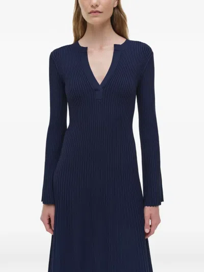 Simkhai Genna Bell-sleeve Midi Dress In Blue