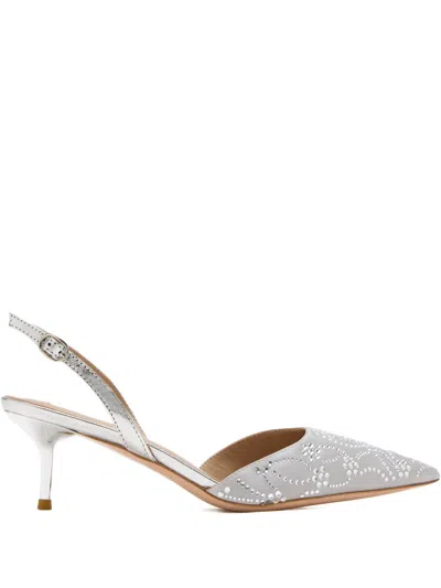 Nicoli 60mm Dahna Embellished Slingback Pumps In Gray