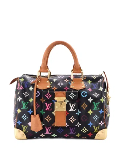 Pre-owned Louis Vuitton Speedy Handbag Monogram Multicolor 30 Satchel In Black