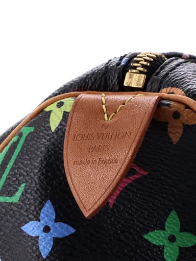 Pre-owned Louis Vuitton Speedy Handbag Monogram Multicolor 30 Satchel In Black