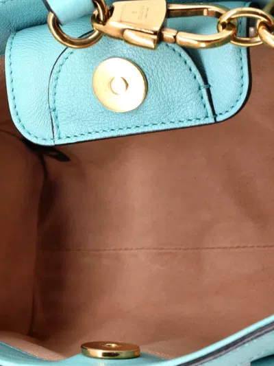 Pre-owned Gucci Diana Nm Bamboo Handle Tote Leather Mini Crossbody Bag In Blue