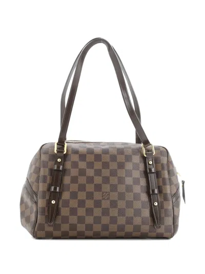 Pre-owned Louis Vuitton Rivington Damier Gm Satchel In Brown