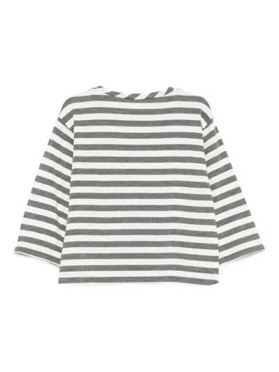 Minimu' Striped Top In Gray