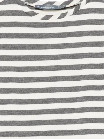 Minimu' Striped Top In Gray