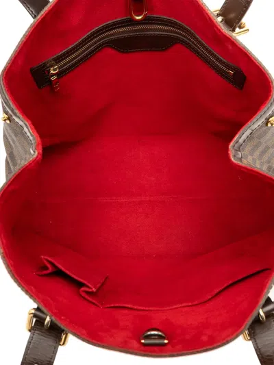 Pre-owned Louis Vuitton 2007 Damier Ebene Hampstead Mm Tote Bag In Brown