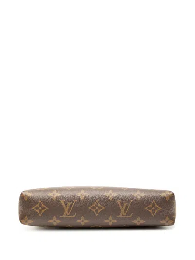 Pre-owned Louis Vuitton 2016 Monogram Pallas Clutch Satchel In Black